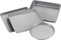 Farberware Nonstick Toaster Oven Pan Set - 4-Piece Baking Set in Gray for Effortless Cooking
