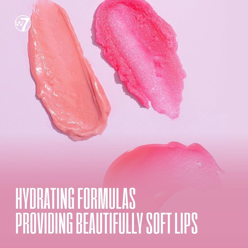 W7 Sweet Dreams Lip Care Gift Set - Strawberry Overnight Mask, Balm & Scrub Trio