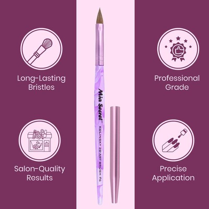Nail Brushes with Kolinsky Squirrel Hair by Mia Secret Store