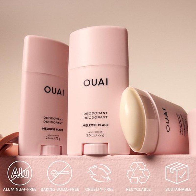 OUAI Aluminum-Free Deodorant - 24-Hour Odor Control & Invisible Application - Melrose Place (2.5 oz)