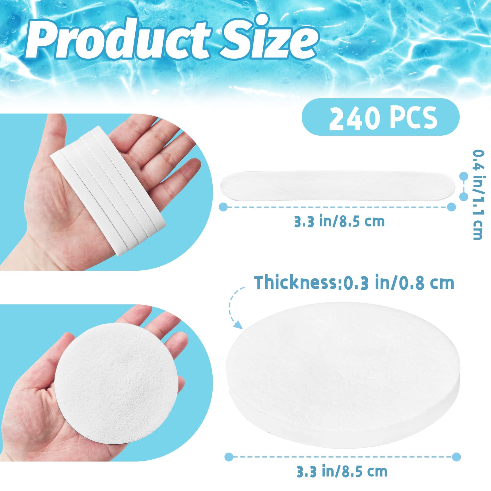 240 Pieces Facial Sponge Compressed,Round Face Cleansing Sponge Pad,Exfoliating Wash Face Sponges Sponge for Makeup Removal,Mask,Spa