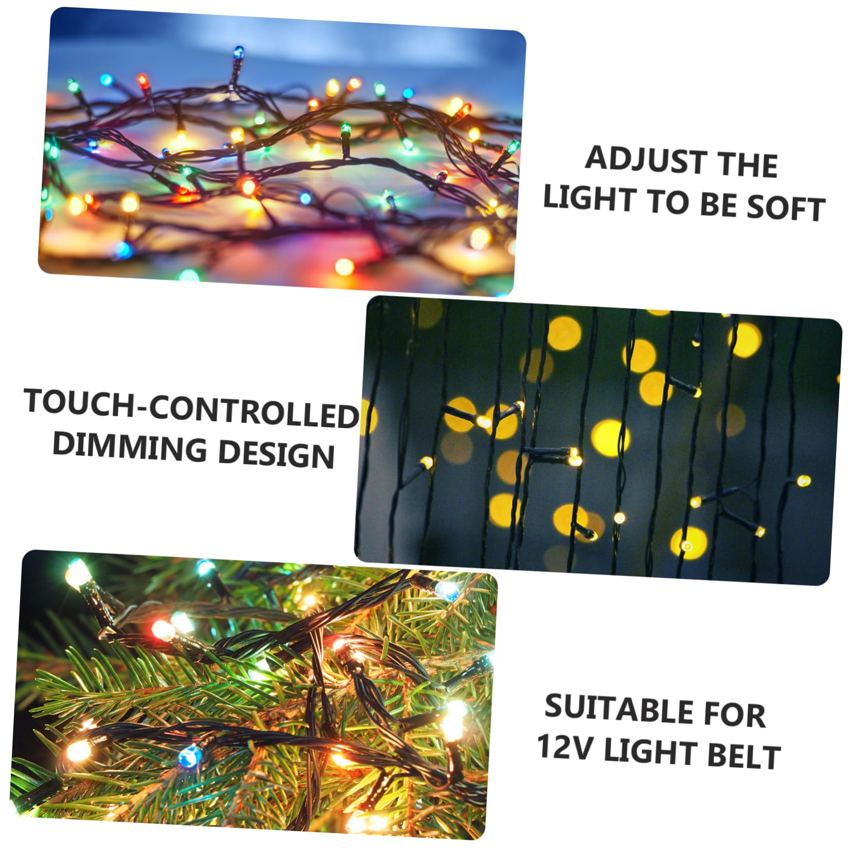 Uonlytech Touch Dimmer Switch Led Light with Inline Cable Controller Touch-Control Brightness Adjustment for Single Color Strip Lights Home Lighting Accessory for Steady Flicker-Free Dimming