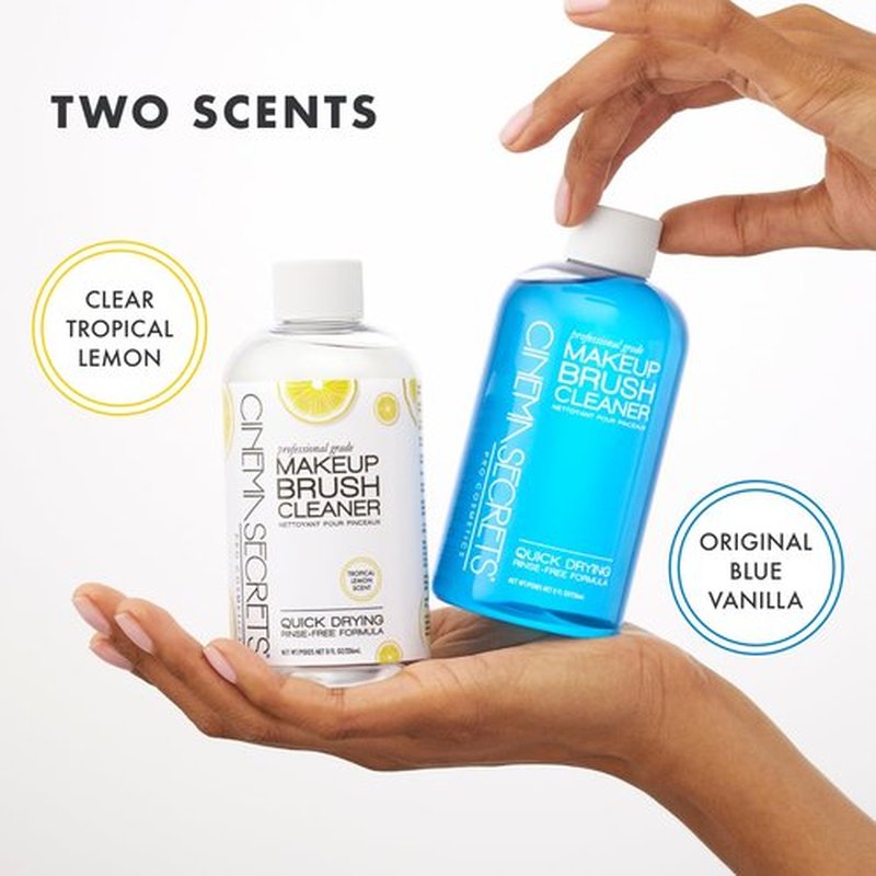 Cinema Secrets Makeup Brush Cleaner - Professional Quick-Drying Formula | 6oz Spray & 32oz Refill - Removes Waterproof Makeup