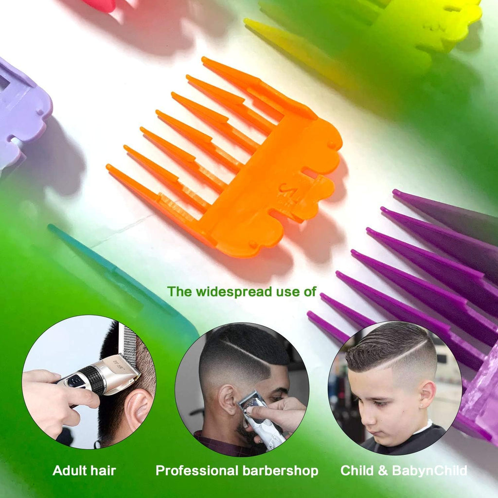 SUNJCO 12 Pack Clipper Guards Set for Limural K11S/ Novah HCL-001/ Surker K7S/K9C/K9S - 1/24" to 1", Multiple Colors