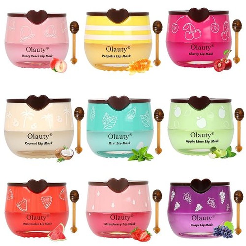 9 PCS Bee Lip Balm Lip Mask Honey Pot, Honey Strawberry Moisturizing Lip Balm Bulk with Stick, Lip Sleeping Mask Propolis Hydrating Prevent Dry & Cracked Lips, Gifts for Women, Mothers Day Gifts