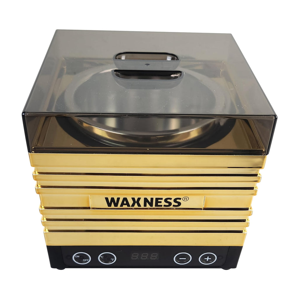 Waxness W-CUBE Digital Professional Wax Heater – Gold, 1 lb Capacity, Digital Temperature Control with Memory, 100W, for Professional Use
