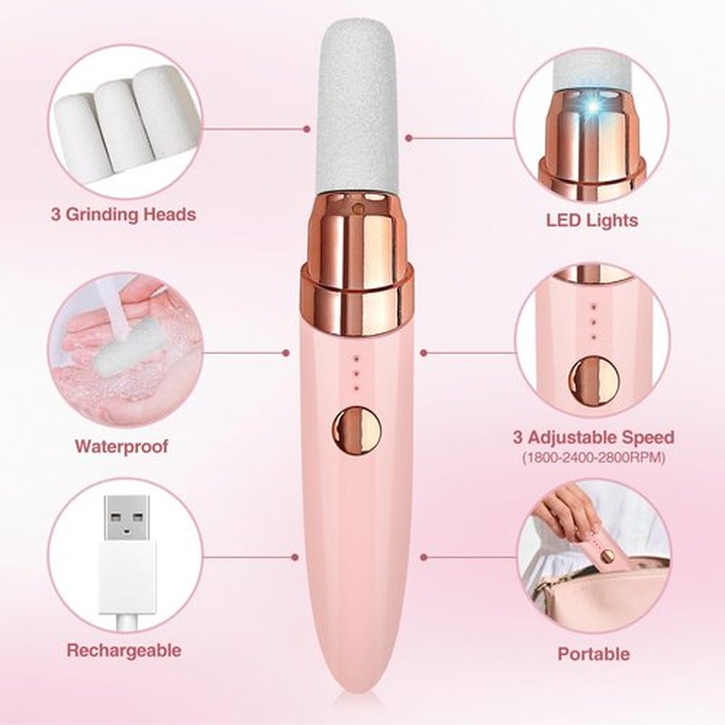 KIMUSE Electric Foot Callus Remover, Callus Remover for Feet Rechargeable Pedicure Tool Kit, Removes Dry Skin for Smoother Feet, Foot Care for Cracked & Dead Skin Ideal Gift, with 3 Grinding Heads