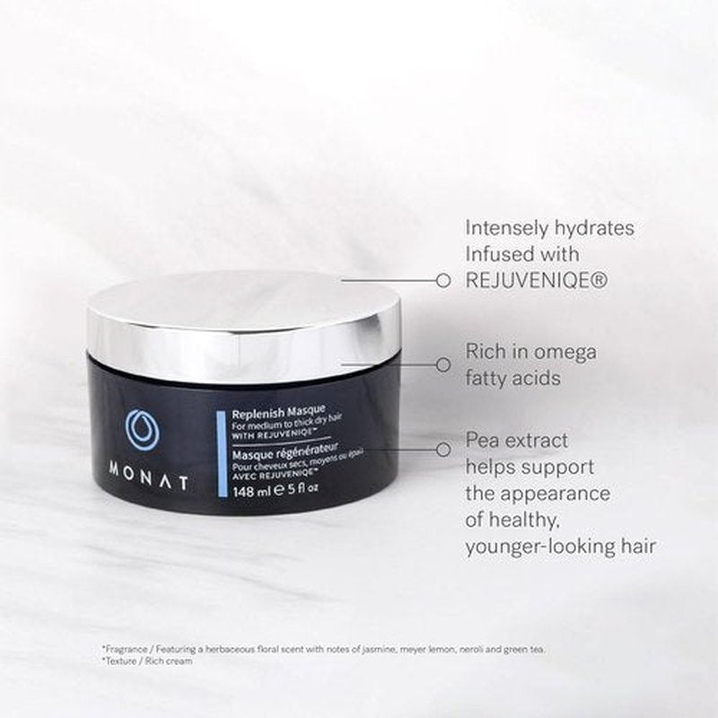 MONAT Replenish™ Masque - Deep Conditioning Hair Mask with Rejuveniqe® for Medium to Thick Hair | 148 ml ℮ 5.0 fl. oz.