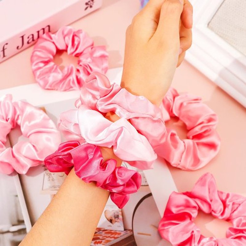 KICOSY 20PCS Pink Hair Scrunchies Bulk Pink Hair Ties for Women Girls Hair Accessories Valentine's Day Galentines Gift