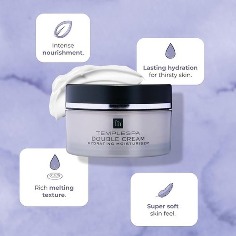 TEMPLESPA Double Cream - Hydrating Day & Night Moisturizer for Dry Skin | Nourishing & Rich, 1.6 fl. oz.