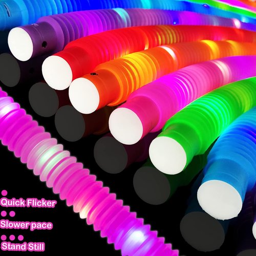 Glow Sticks | 6 PCS Camping Essentials for Kids - Light Up Pop Tube Wand Toys & LED Accessories