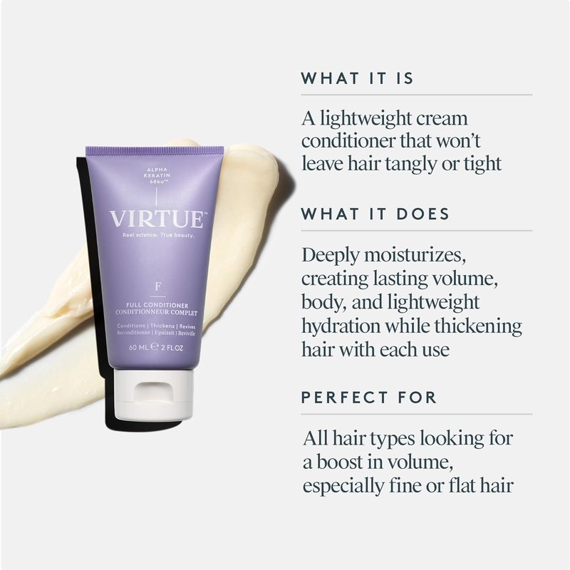 VIRTUE Full Volumizing Conditioner - Thickens Hair, Sulfate-Free & Color Safe for All Hair Types