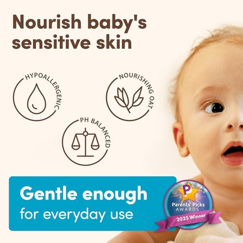 Aveeno Baby Daily Moisture Body Wash & Shampoo - 2-in-1 Gentle Formula with Oat Extract, 18 fl. oz