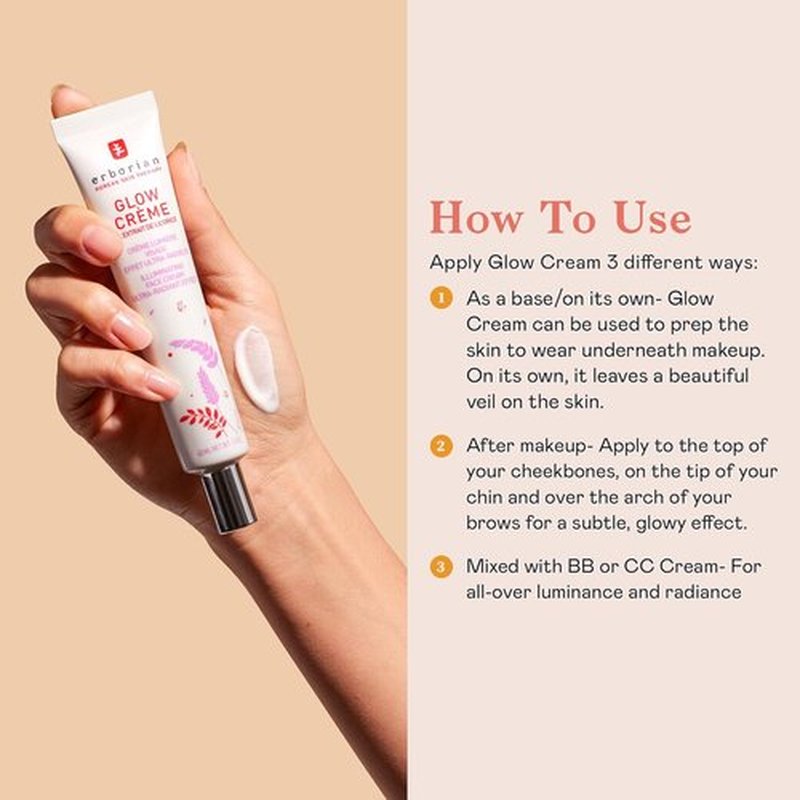Erborian - Glow Cream - Illuminating Daily Face Cream for Radiant, Dewy Skin | Radiance Boosting Primer