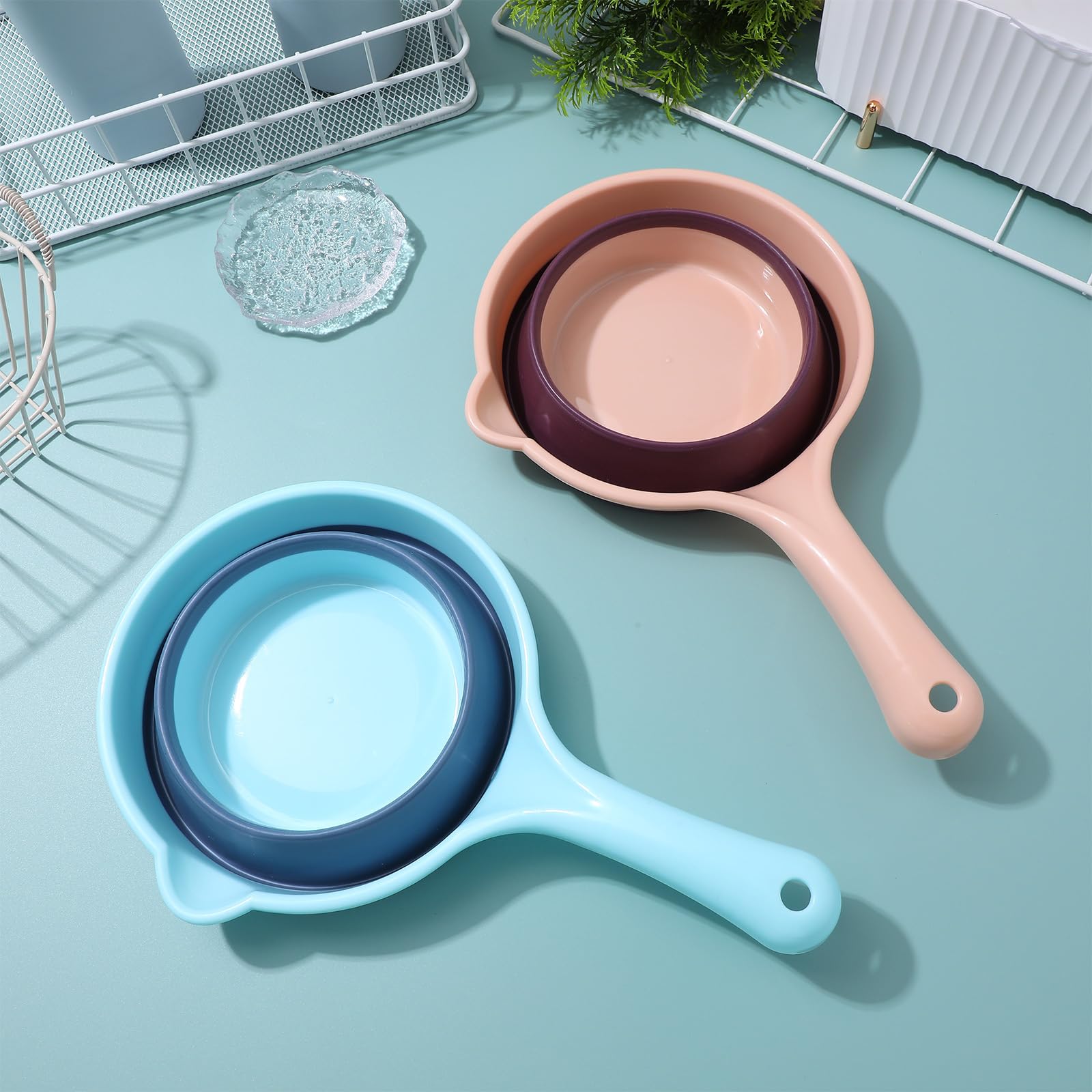 Angoily 2-Pack Folding Water Ladles Multipurpose Collapsible Water Scoop for Kitchen Garden and Household Use Ergonomic Comfortable Grip 10.62X6.29X3.93In