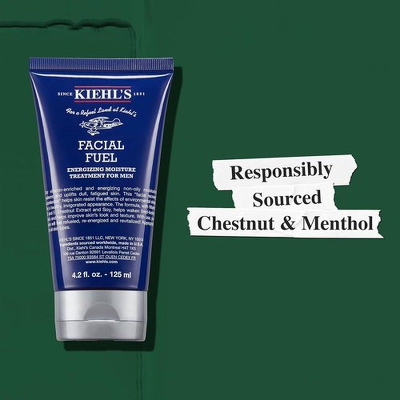 Kiehl's Facial Fuel Moisturizer - Energizing Men's Face Cream with Vitamin C & Caffeine | Non-Greasy, Paraben-Free
