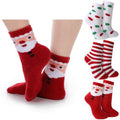 Suhine 3 Pair Christmas Aloe Infused Ultra Moisturizing Socks Colorful Patterns Fuzzy Christmas Socks Aloe Vera Socks for Spa (Vivid)