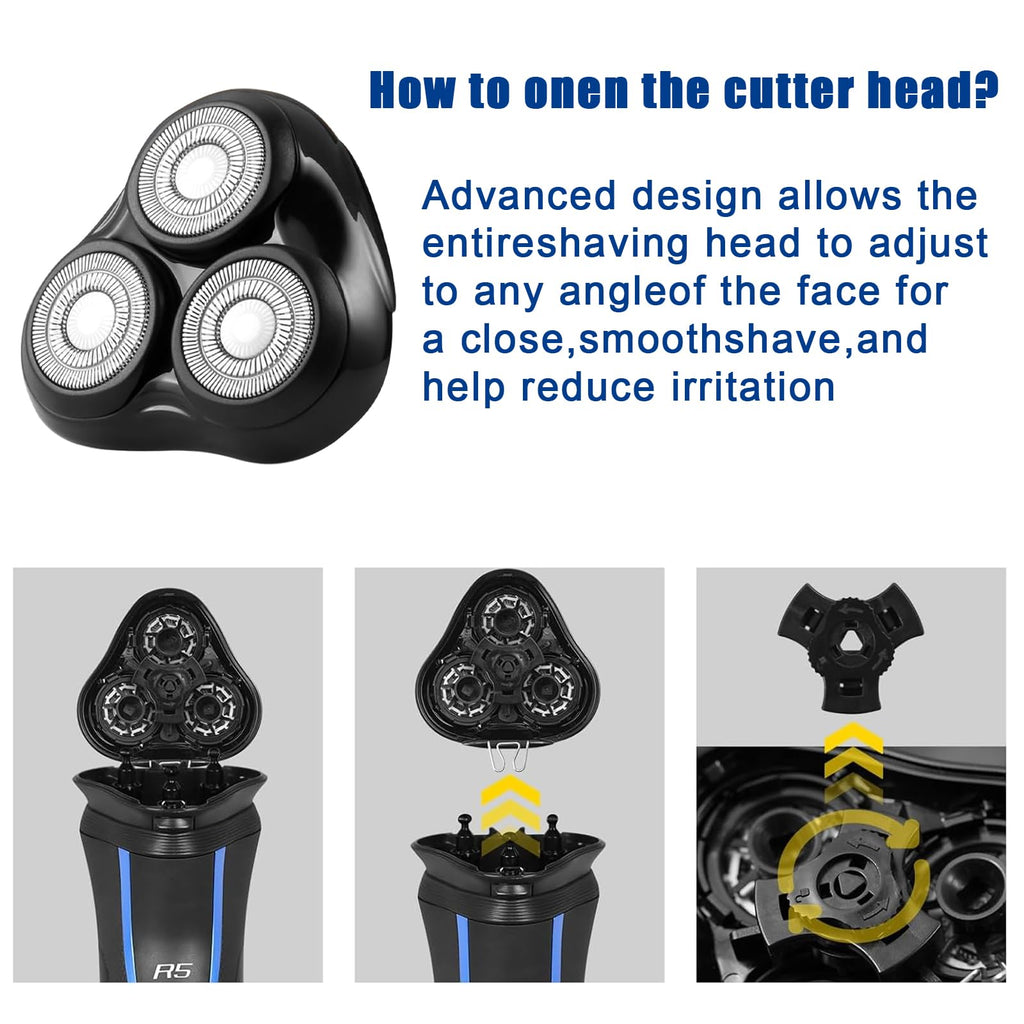 Rotary Replacement Shaver Head,Compatible with Remington Shaver Series,forR3,R4,R5,R6,R7,R8,SP-3141 and SP-5161 Foils (Black-2 PC)