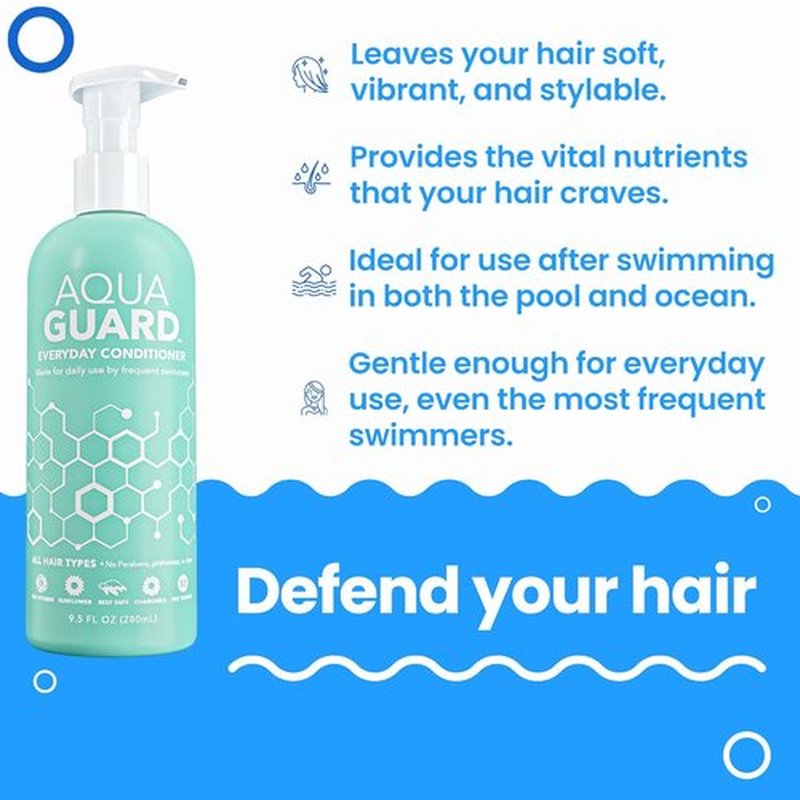 AQUA GUARD Everyday Conditioner - Softens Hair & Removes Chlorine Damage | Vegan, Paraben-Free, 9.5 oz
