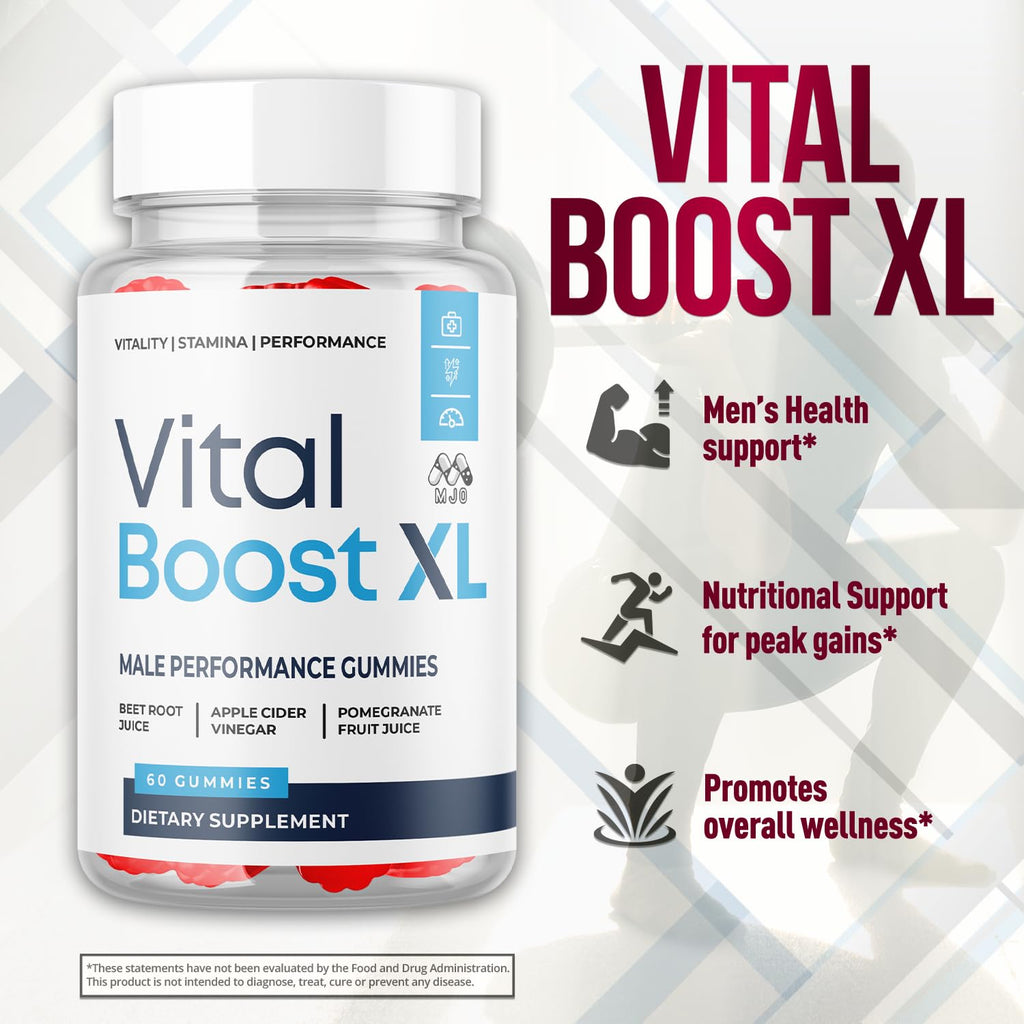 Vital Boost XL Gummies, Official Vital Boost X L Gummys for Men with All Natural Ingredients, Vital BoostXL Advanced Health & Wellness Support with Premium Active Lifestyle Vitamins (60 Gummies)