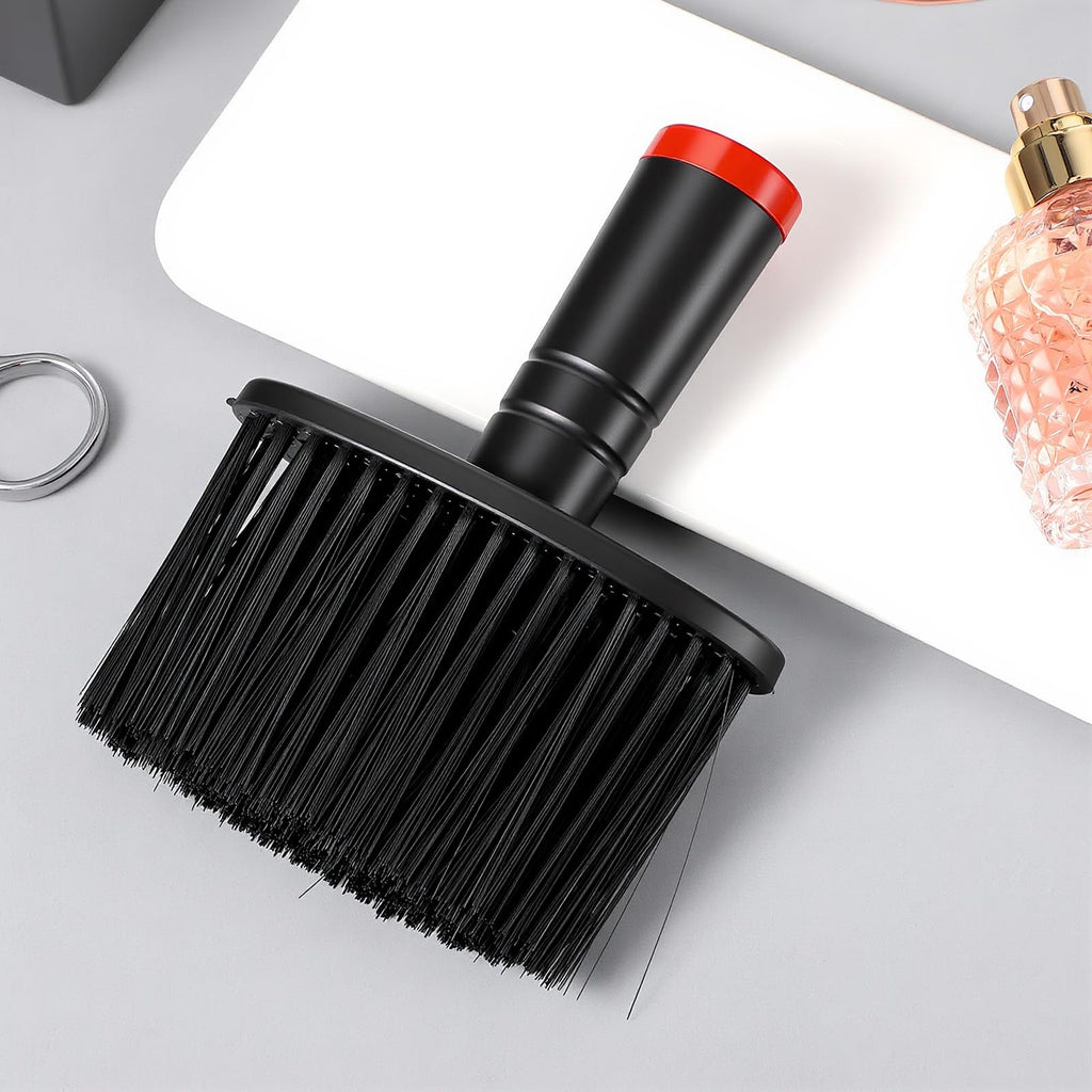 2 Pack Neck Duster Black Soft Barber Brush, Professional Hair Cutting Brush Barber, Face Cleaning Hairbrush with Plastic Handle Grip for Hair Cutting and Home Use