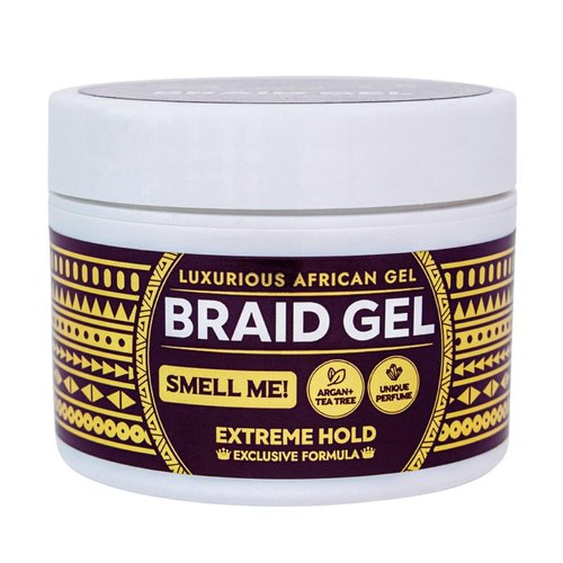 Grip&Loc Luxury Braid Gel Extreme Hold, High Shine Styling Gel & Edge Control, Flake Free with Tea Tree & Argan Oil for Hair, Sleek Braids, Locs & Twists, Made in Korea (5.29 fl oz)