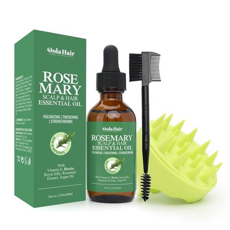 Dolahair Rosemary Hair Oil - Organic Essential for Hair Growth, Strengthens , Fights Dandruff & Prevents Greying, 2.03 Oz for Thin, Skin Healthy Scalp