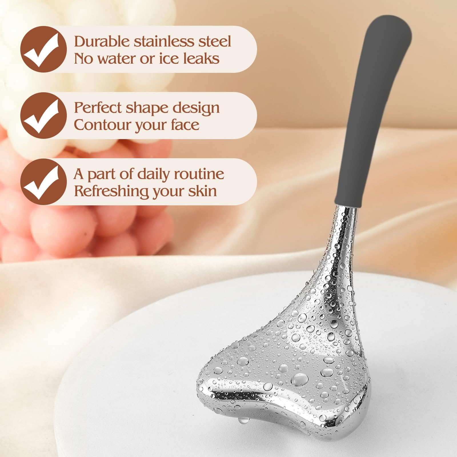 Cryo Sticks-Gua Sha and Massage 2-in-1, Ice Globes for Face-Wrinkle Reduction & Dark Circle Relief, Stainless Steel Facial Massage Tool for Skin Tightening Cooling Globes,Mothers Day Gifts