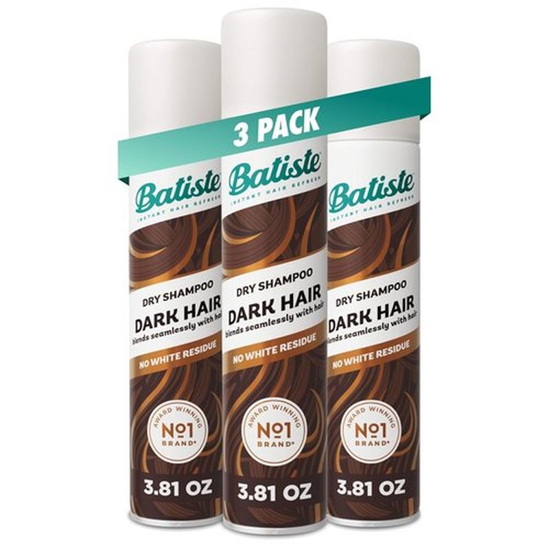 Batiste Dark Dry Shampoo - Waterless Formula for Instant Freshness | 3.81oz, Set of 3