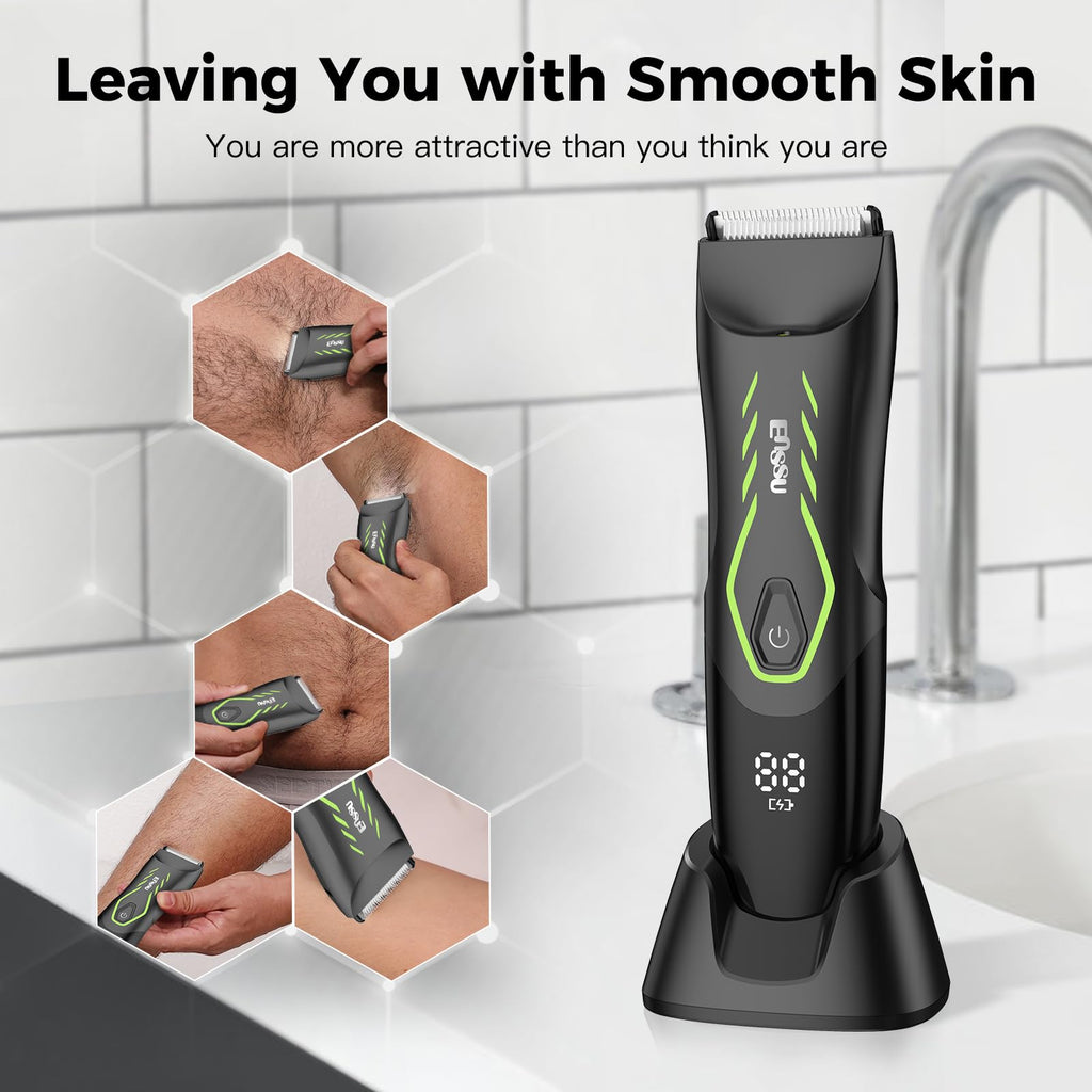 Manscape Body Hair Trimmer for Men w/Light Pubic Hair Trimmer Safe Blade