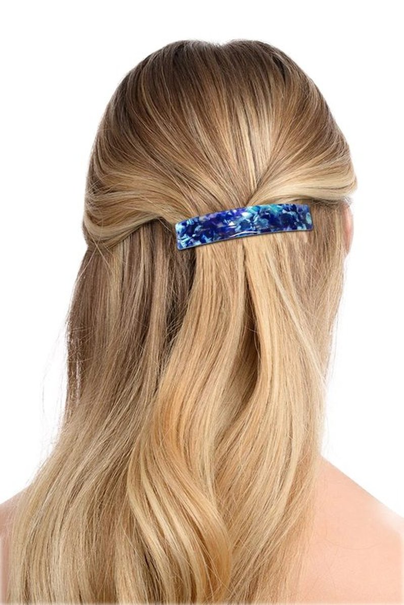 HYFEEL Large French Barrettes for Women Fine Thick Hair, Classic Tortoise Shell Hair Clips Wide Curved Celluloid Ponytail Holder Clamp Fashion Hair Accessories Automatic Clasp Hairgrips 3 Pack