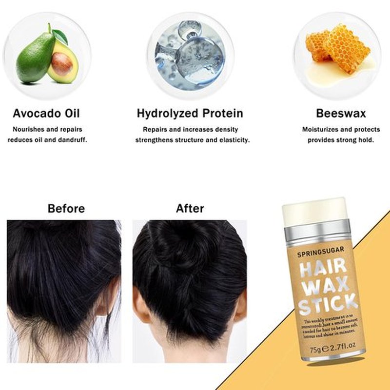 Hair Wax Stick Set for Flyaways Slick Back – Includes Wax Stick for Hair, Slick Back Hair Brush, Hair Finishing Stick – Hair Styling Products for Women, Taming Frizz & Creating Sleek Styles