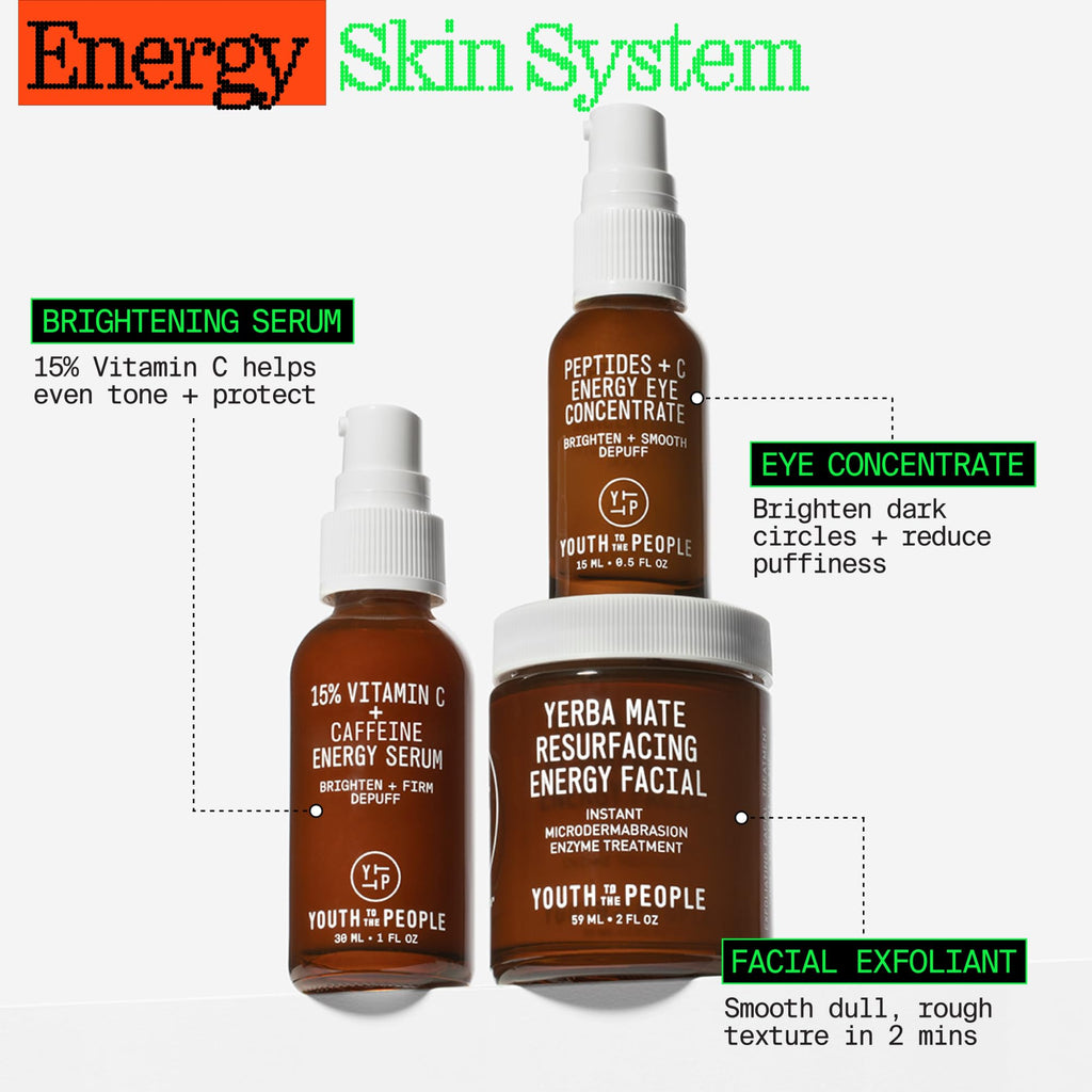 Youth To The People Peptides + Vitamin C Eye Concentrate - Vitamin C Eye Serum with Caffeine + Antioxidants, Visibly Brightens Dark Circles, Reduce Undereye Puffiness, Blurs Fine Lines - 0.5 fl oz