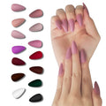 EchiQ 14 Packs Press on Nails Medium Almond Shape Stiletto Artificial False Nails With Design Faux Ongles Matte 336pcs