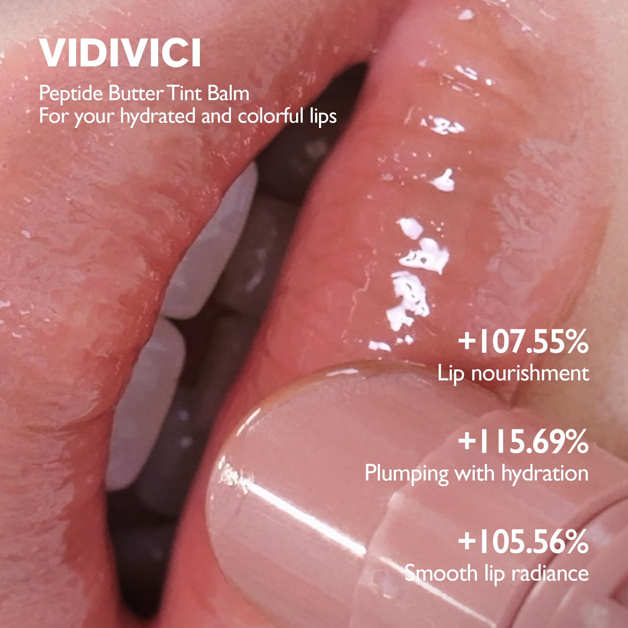 VIDIVICI Peptide Butter Tint Balm | 10 Color Variants, Korean Moisturizing Lip Tint with Melting Peptide Complex™ & Sheer Tinted Glow - 06 PLUM VIBE (12g, 0.42Oz)