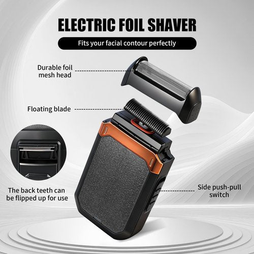 Professional Hair Clipper Set, Men's Hair Clipper, T-Shaped sideburn Trimmer, Electric Shaver,Nose Hair Trimmer,Beauty Salon kit for Hair Cutting and Shaving. (Gold)