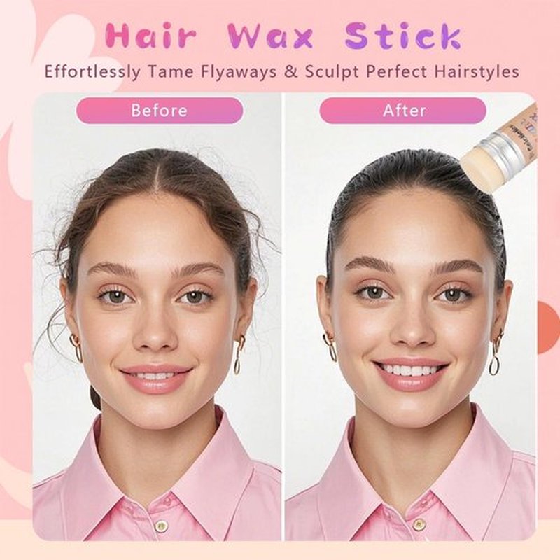 Hair Wax Stick Accessories, 500 PCS Colorful Transparent Hair Elastics for Kids Girls, 3 Pcs Hair Brush for Women, 2 Hair Loop Styling Tools