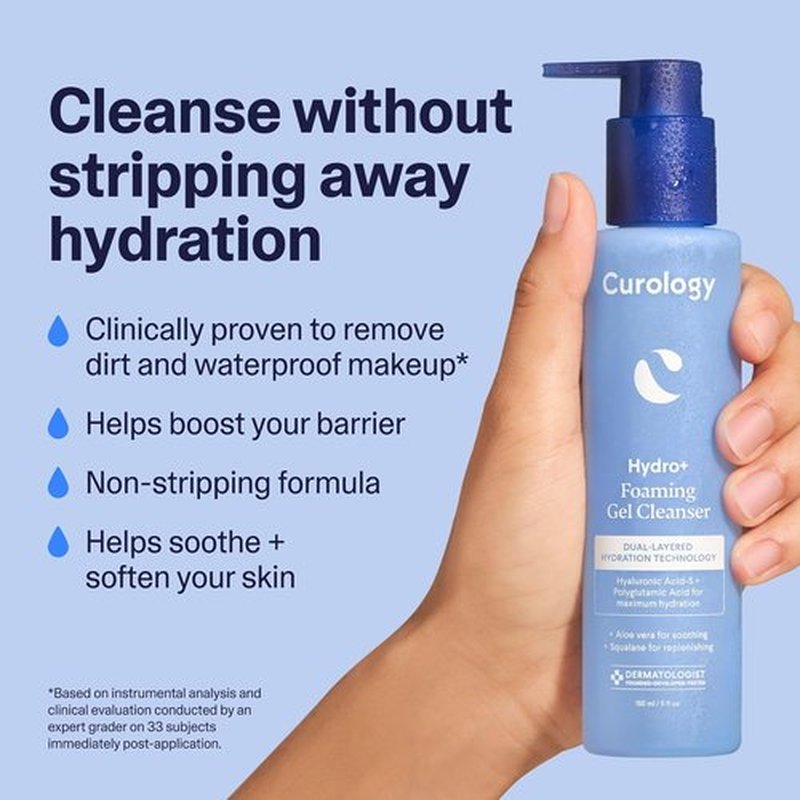Curology Hydro+ Foaming Gel Cleanser - Gentle Hydrating Face Wash for Sensitive Skin | 5 fl oz