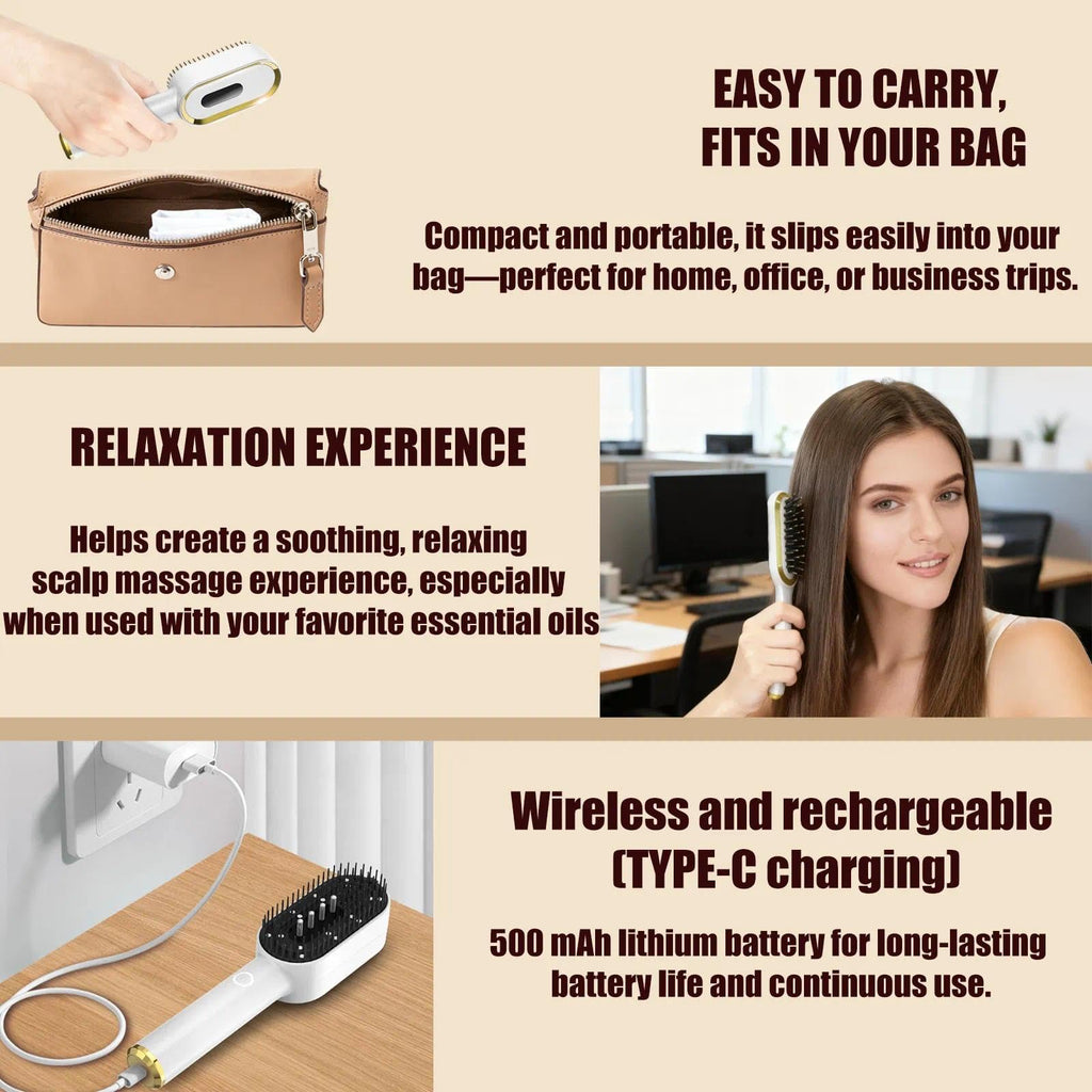 Laser Therapy Hair Growth Comb for Thinning Hair, Red Light Therapy Scalp Massager with Blue Light Comfort Mode & Vibration, Rechargeable Handheld Hair Growth Device for Men and Women