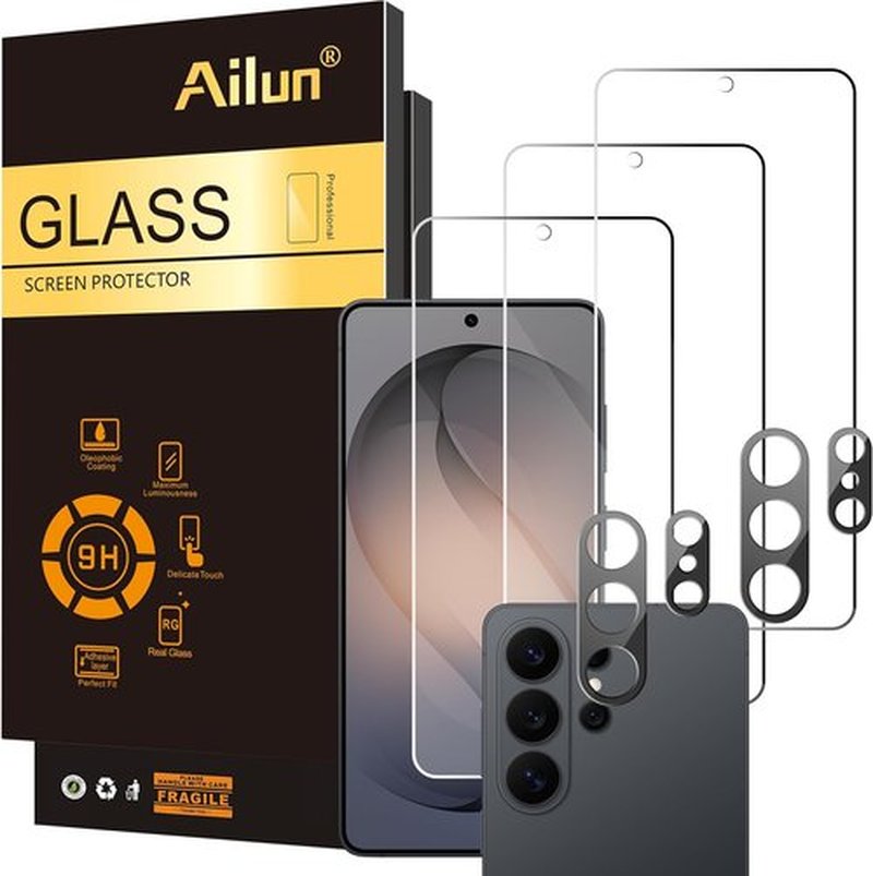 Ailun Glass Screen Protector - Ultra Clear 0.25mm Anti-Scratch for Galaxy S26 Ultra | 6.9 Inch 3-Pack + 2-Pack Camera Lens