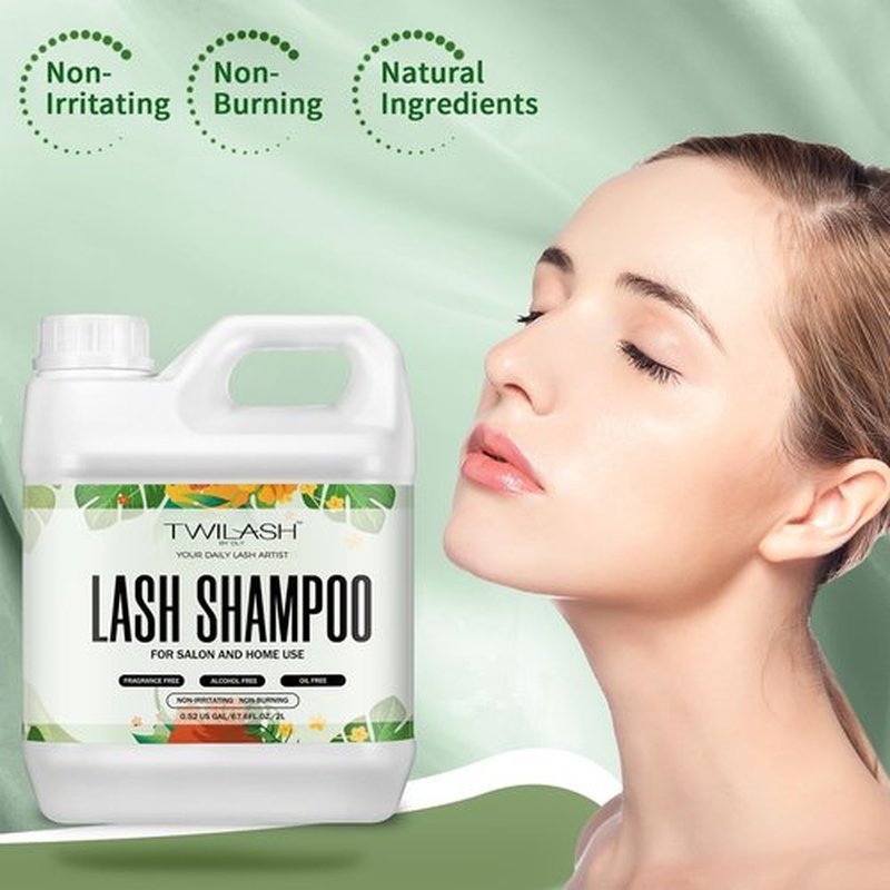 Lash Shampoo Bulk, Eyelash Cleanser for Extensions 2 Liters - 3 Foam Pump Bottles, 3 Lash Cleansing Brushes, Dispenser Pump - Eyelid Foaming Cleanser for Professional Salon and Home Use