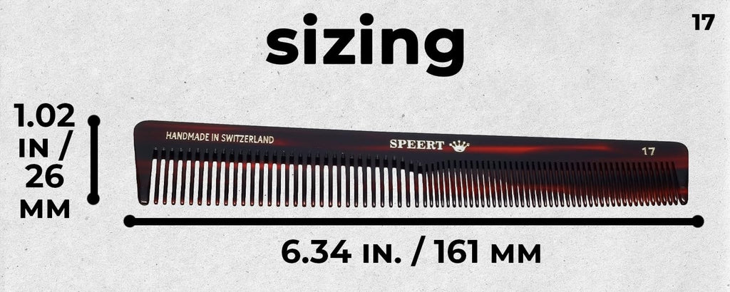 Speert #17 Handmade Wide Narrow Tooth Mustache Beard Comb Small Tortoise Havana Acetate Thick Coarse Curly Fine Short Pocket Sized Facial Hair Grooming Tangle Free Beard Straightener Growth Care Comb