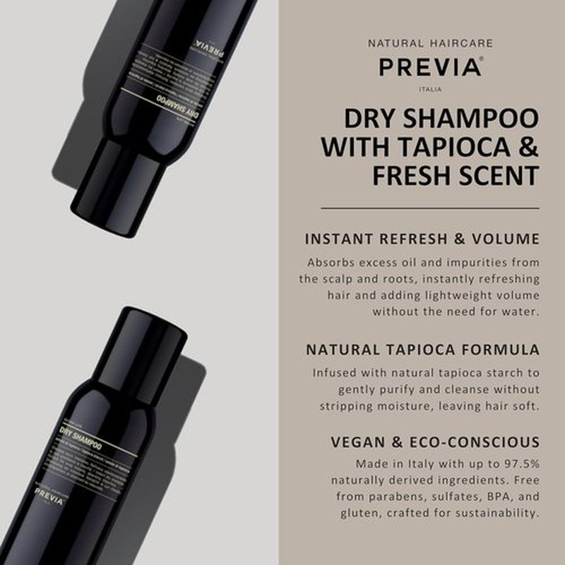 PREVIA Extra Life Dry Shampoo - Instant Scalp Refresh with Natural Tapioca Starch | 6.76 oz