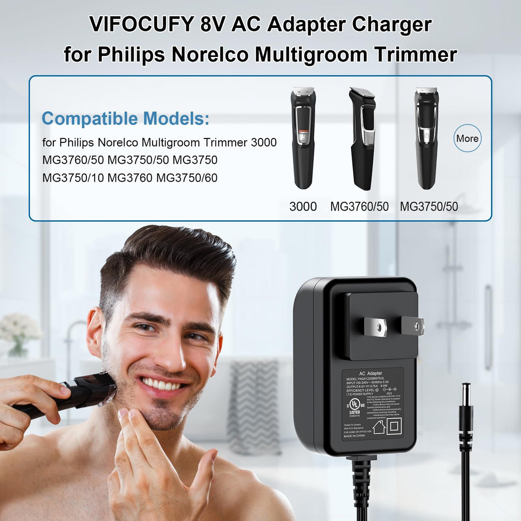 VIFOCUFY Charger Power Cord for Philips Norelco Multigroom Trimmer