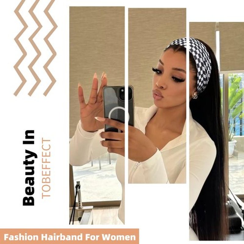 Tobeffect 8 Pcs Turban Headbands for Women, Boho Stretchy Hairbands Fashion Women's Headband Non-slip Big Large African Sport Workout Head Bands for Lady