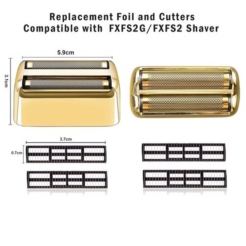 BaBylissPRO Replacement Foil & Cutters - Professional 2-Pack for FXFS2 Double Foil Shaver | Gold
