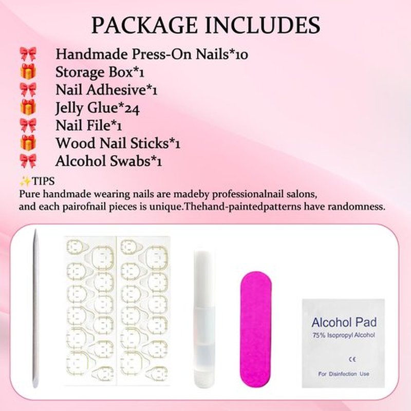 Extra Long Square Handmade Nails with Glue,Goth Press on Nails Halloween False Nails with Skull Charms Acrylic Full Cover Reusable Nails Muti-Layer Gel Nail Press ons for Women (Size S)