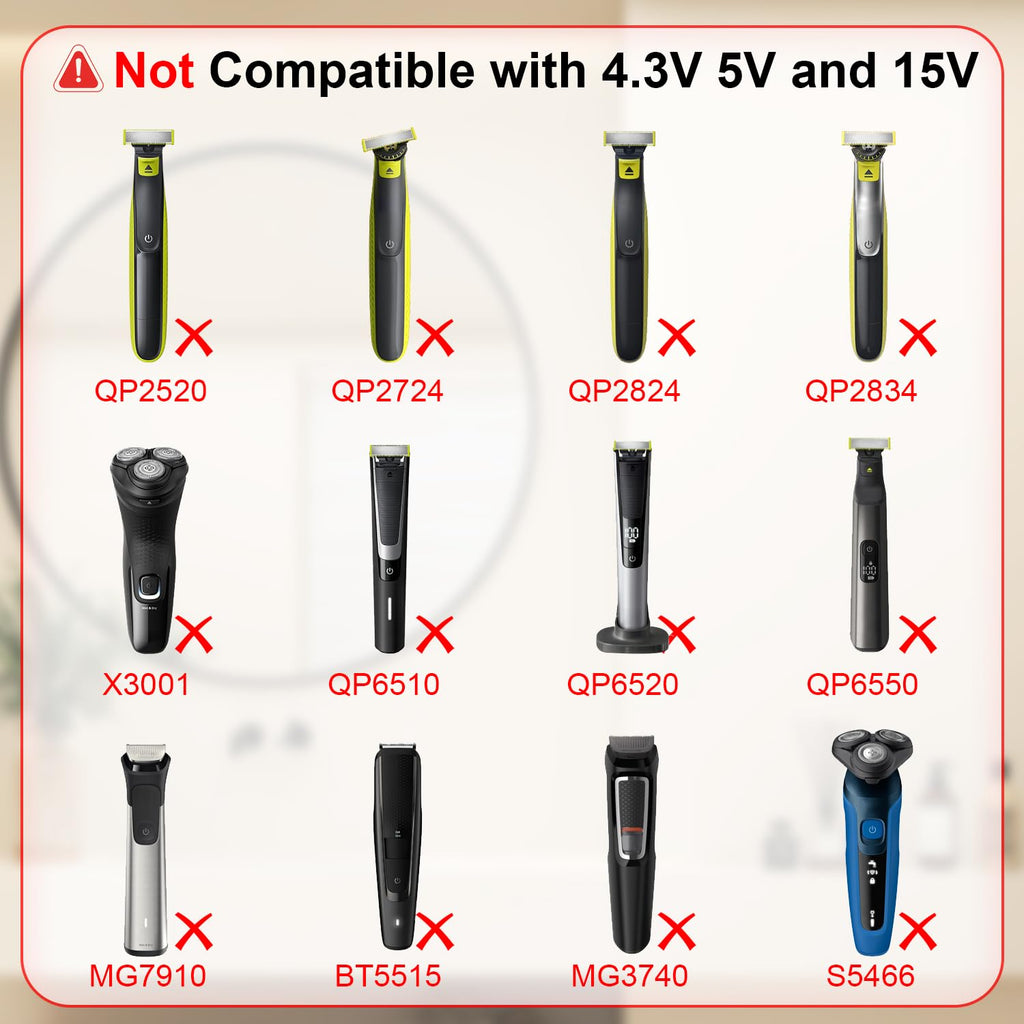 IBERLS 8V Charger Compatible with Philips QP2630 QP2530 HQ850 OneBlade