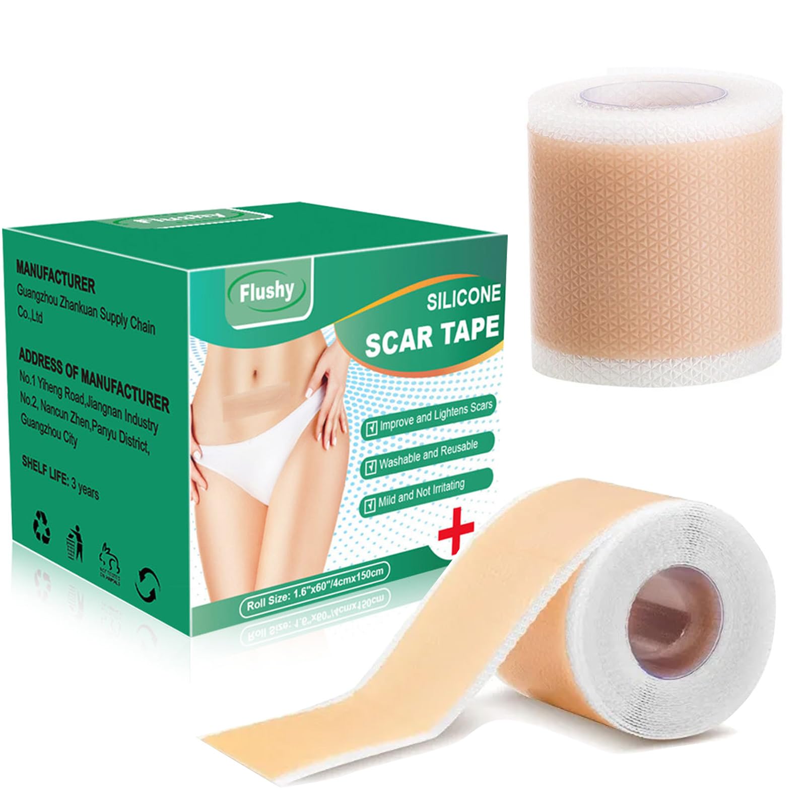 Silicone Scar Sheets,LXIANGN Medical Grade Silicone Scar Tape Professional Scar Removal Sheets Surgical Skin Care (1.5”x 60”Roll)