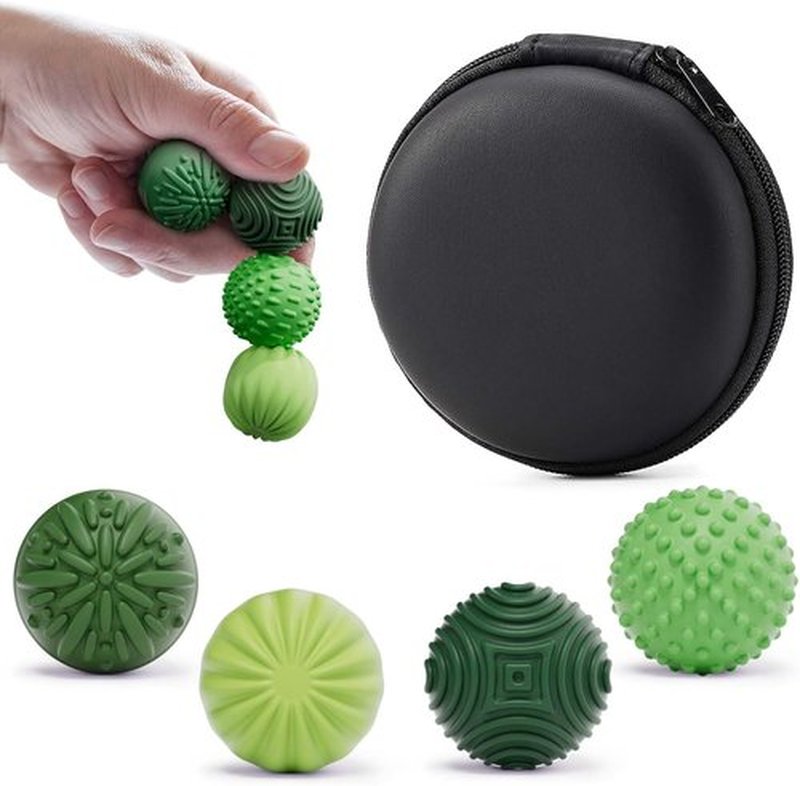 Luckdoor Silicone Magnetic Balls - Fidget Toys for Stress Relief | 4PCS Sensory Gadgets for Adults & Teens
